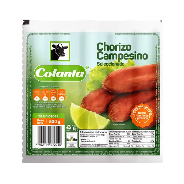 CHORIZO CAMPESINO COLANTA *10UND
