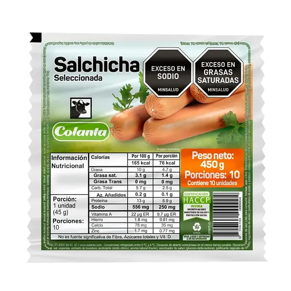 SALCHICHA SELECCIONADA COLANTA *450 GR