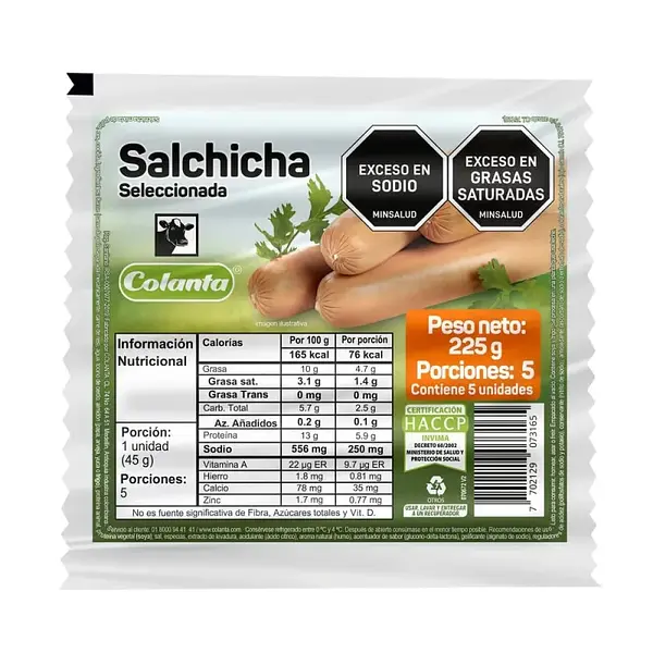 SALCHICHA SELECCIONADA COLANTA*225G