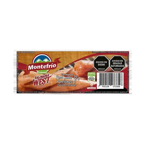 SALCHICHA WEST MONTEFRIO*72G