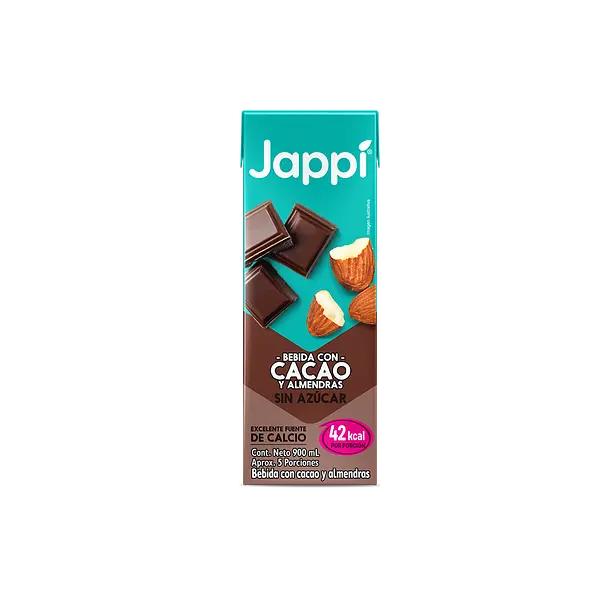 LECHE LIQUIDA ALMENDRA/CACAO JAPPI*900M