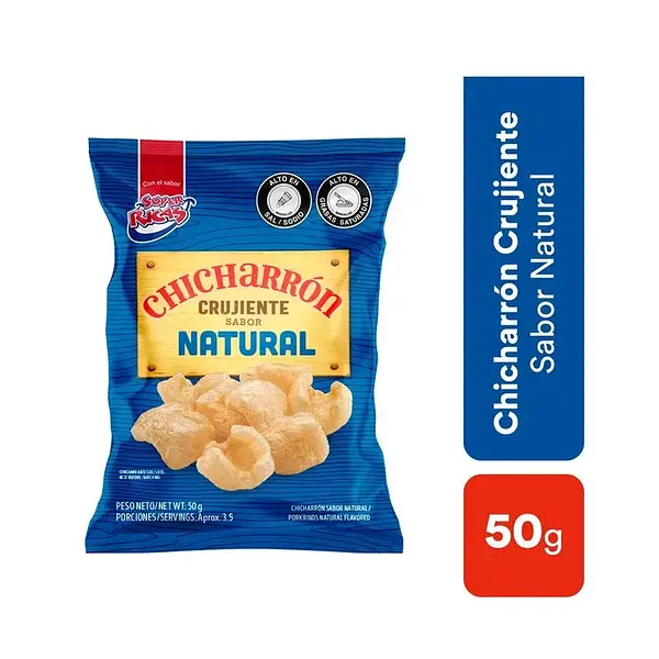 SNACK CHICHARRON NATURAL SUPER RICAS*50G