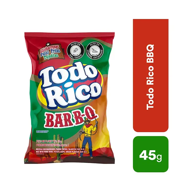 SNACK TODO RICO BAR BQ *45G