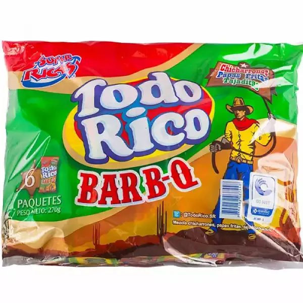 SNACK TODO RICO BAR BQ *45G * 6UN