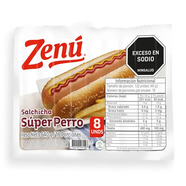 SALCHICHA PERRO SUPER ZENU*640G