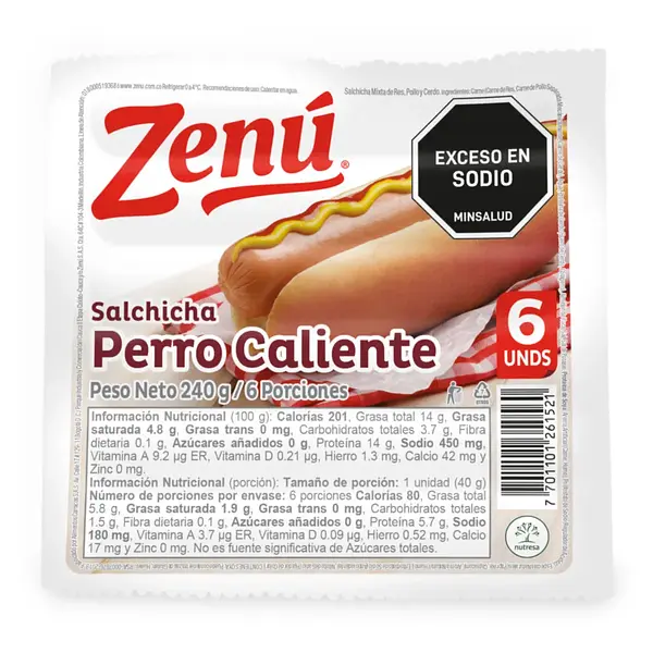 SALCHICHA PERRO ZENU * 6U