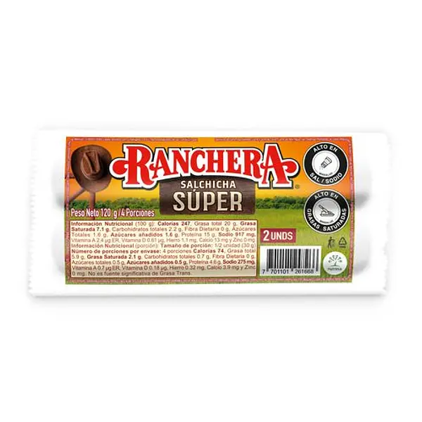 SALCHICHA SUPER RANCHERA *2 UND