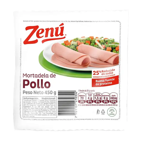 MORTADELA POLLO ZENU * 450G