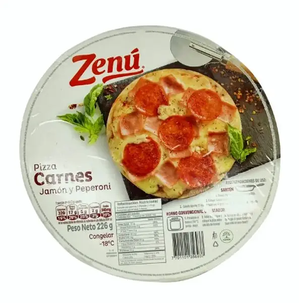 PIZZA CARNES JAMON Y PEPERONI ZENU *226G
