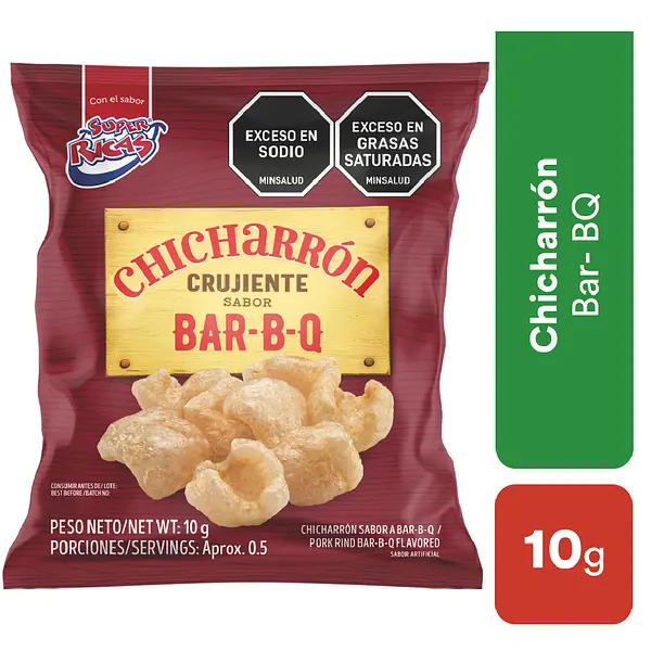 SNACK CHICHARRON BQ SUPER RICAS*10GR