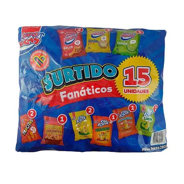 SNACK PAPA SURTIDA SUPERICAS*15U