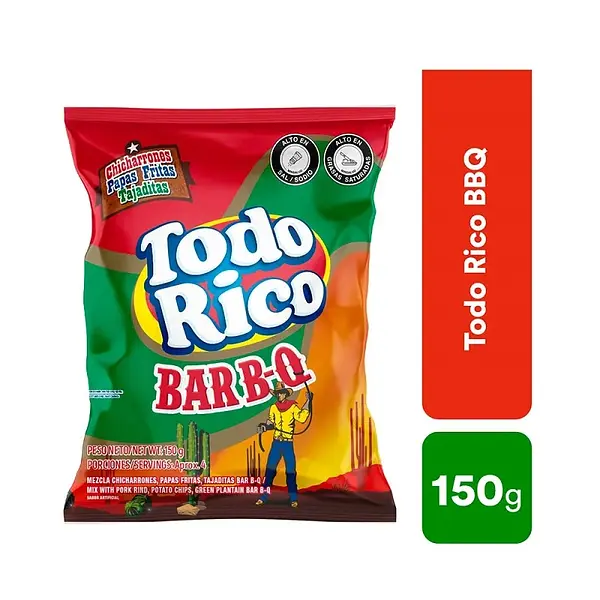 SNACK TODO RICO BAR BQ*150G