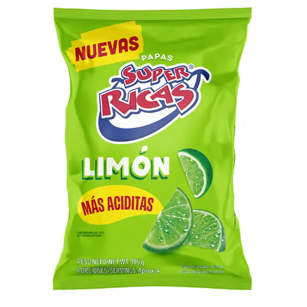 SNACK PAPAS LIMON SUPER RICAS *105GR