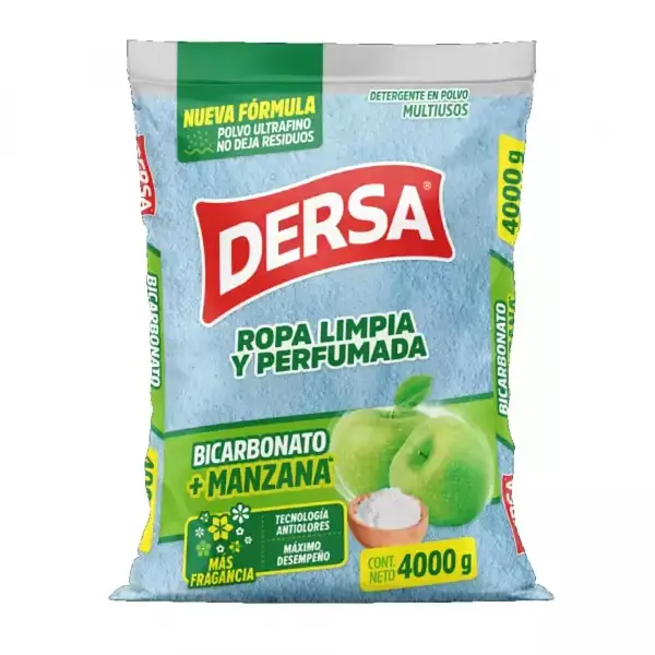 DETERGENTE POLVO MANZANA VERDE DERSA*4000G