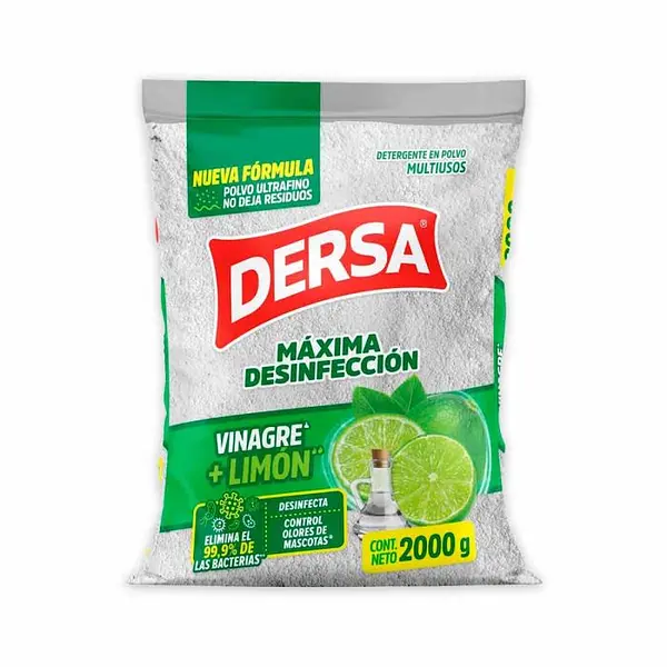 DETERGENTE POLVO VINAGRE/LIMON DERSA*2KG