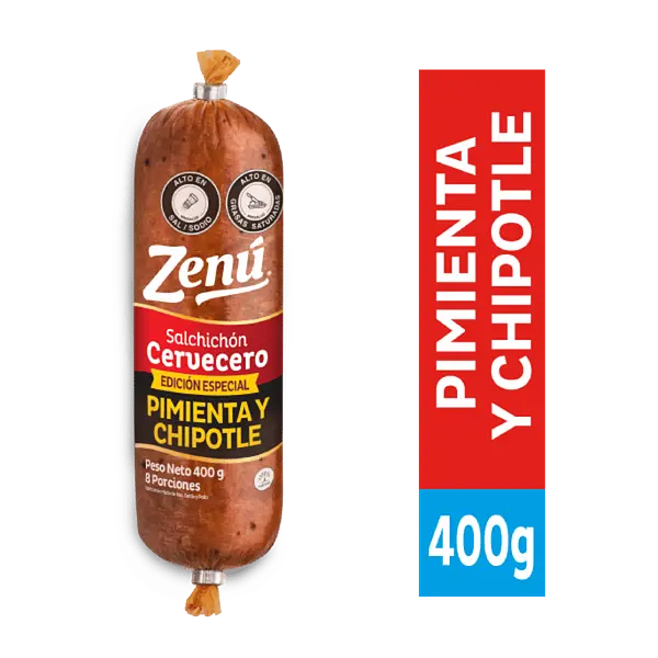 SALCHICHON PIMIENTA Y CHIPOTE ZENU * 400