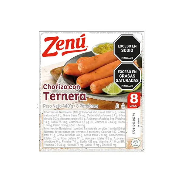 CHORIZO TERNERA ZENU *440G