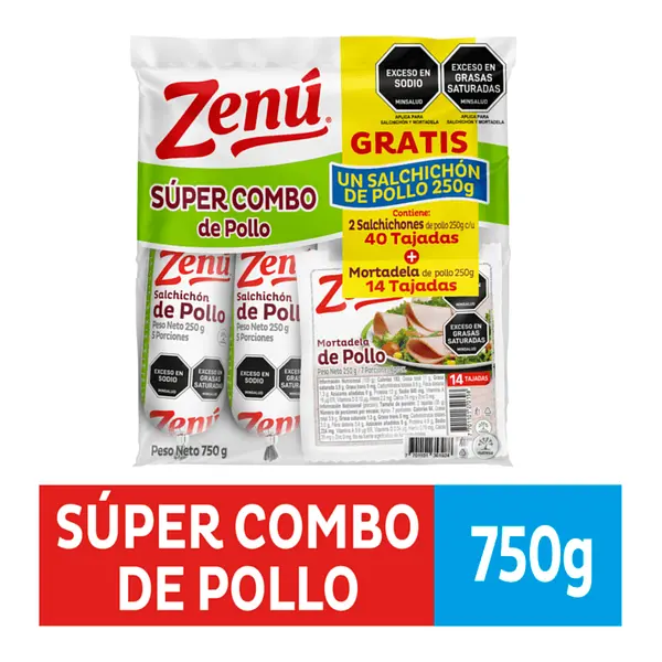 SALCHICHON 250G*2U+MORTAFELA 250G ZENU P