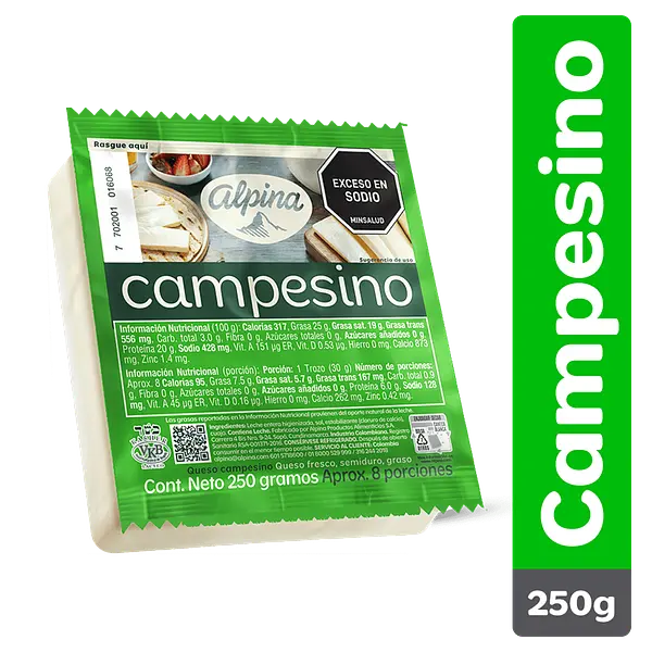 QUESO CAMPESINO ALPINA *250GR