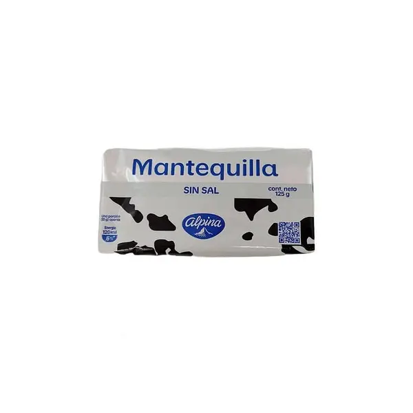 MANTEQUILLA SIN SAL ALPINA*125G