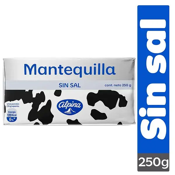 MANTEQUILLA SIN SAL ALPINA*250G