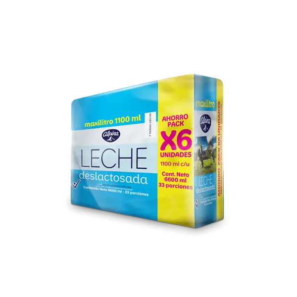LECHE LIQUIDA DESLACTOSADA ALPINA*1.1L*6U