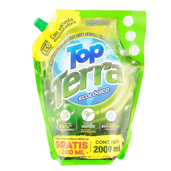 DETERGENTE LIQUIDO TOP TERRA*2L