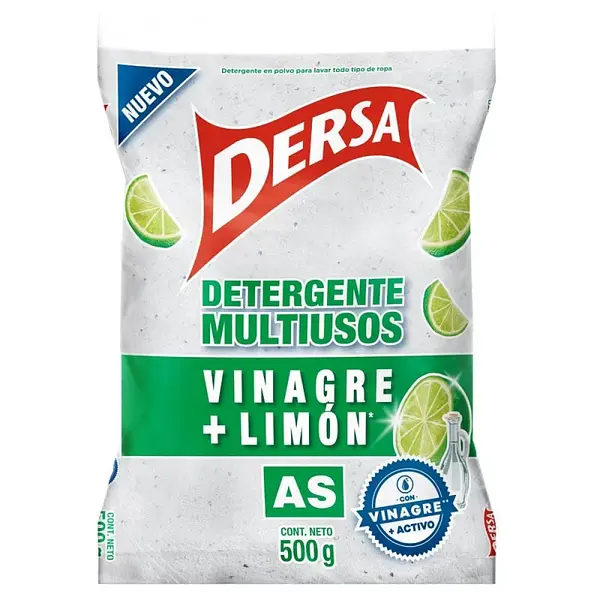 DETERGENTE POLVO VINAGRE/LIMON DERSA*500GR