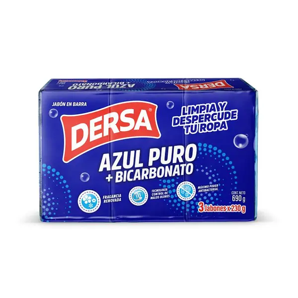 JABON BARRA AZUL DERSA*320GR*3UN