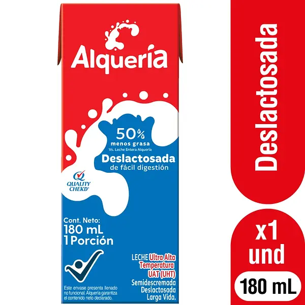 LECHE LIQUIDA DESLACTOSADA ALQUERIA*180ML
