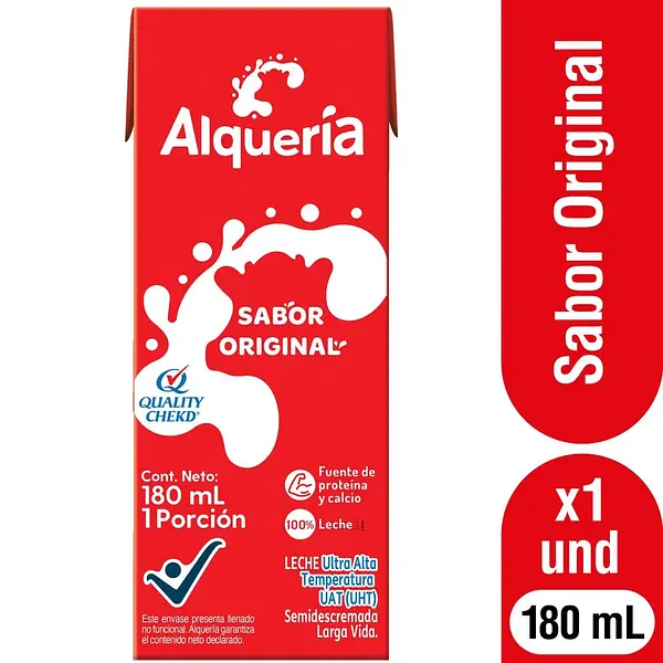 LECHE LIQUIDA ENTERA ALQUERIA*180ML