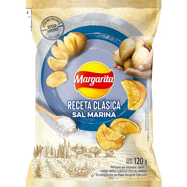 SNACK PAPA CLASICA MARGARITA SAL*120GR