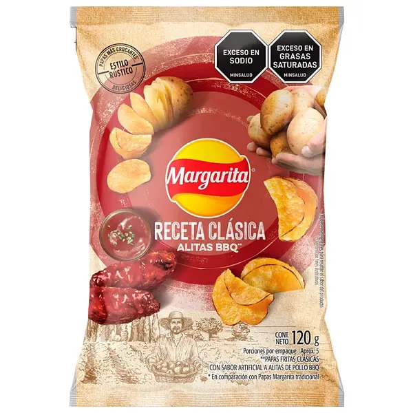 SNACK PAPA CLASICA BBQ MARGARITA *120GR