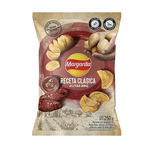 SNACK PAPAS ALITAS BBQ MARGARITA * 250G