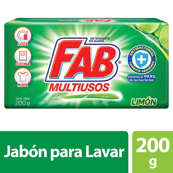JABON BARRA LIMON FAB*200G