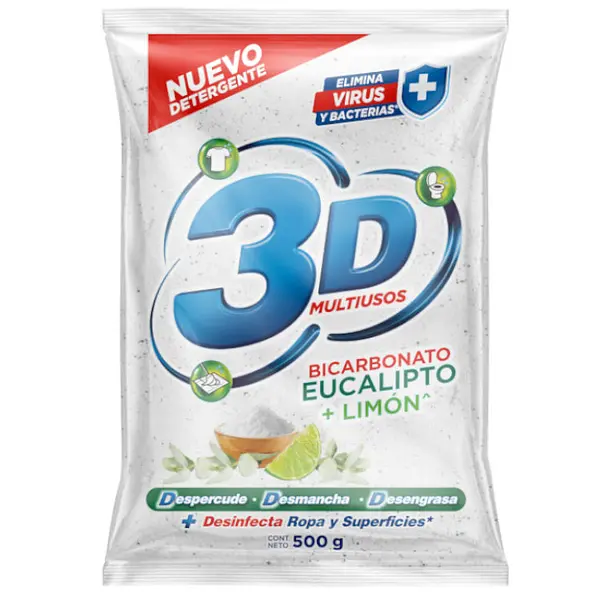 DETERGENTE POLVO LIMON 3D*500G