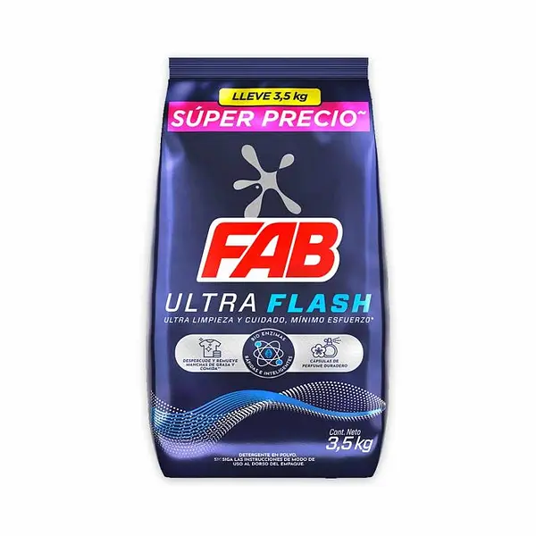 DETERGENTE POLVO ULTRA FLASH FAB*3.5KG
