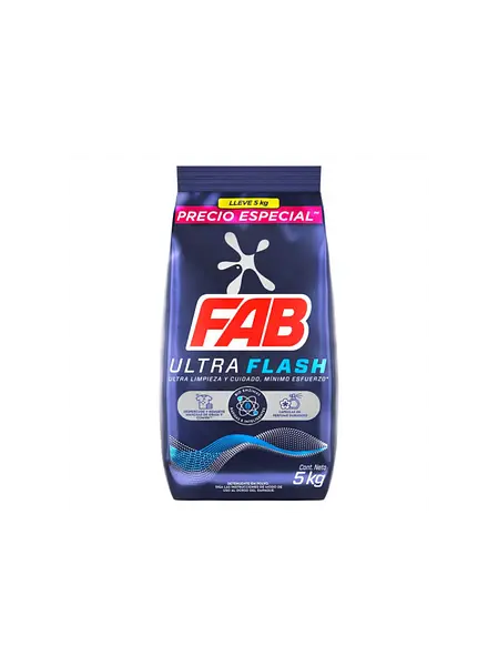 DETERGENTE POLVO ULTRA FLASH FAB*5KG