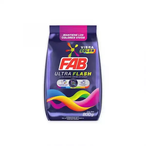 DETERGENTE POLVO ULTRA FLASH FAB* 800G