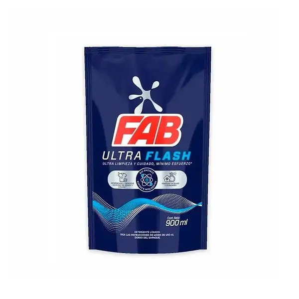 DETERGENTE LIQUIDO ULTRA FLASH FAB*900ML