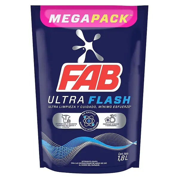 DETERGENTE LIQUIDO COLOR ULTRA FLASH FAB*1.8L