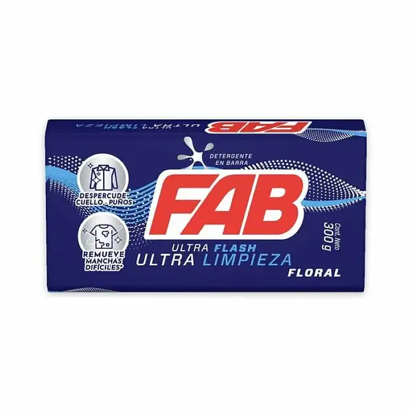 JABON BARRA FLORAL ULTRA FLAHS FAB*300GR