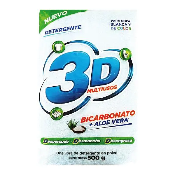 DETERGENTE POLVO BLANCO 3D * 500G
