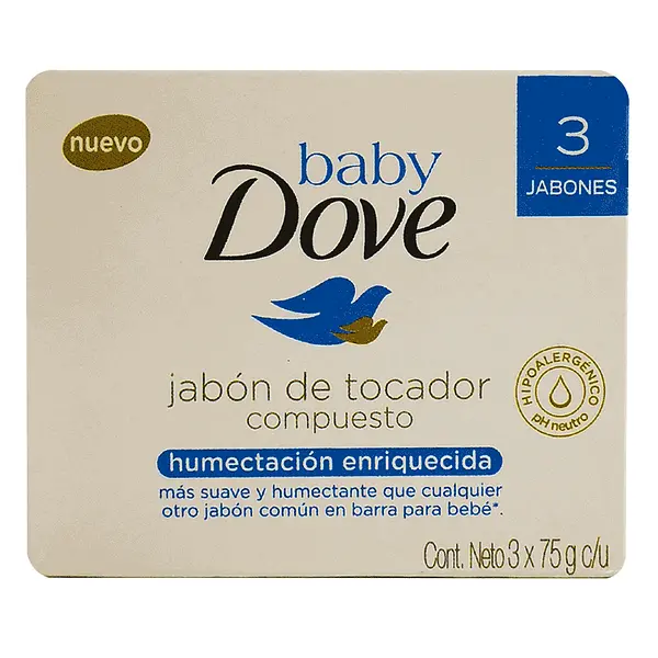 JABON CORPORAL HUMECTANTE BABY DOVE*75G*3U