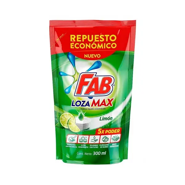 JABON LIQUIDO LOZA LIMON FAB *300ML
