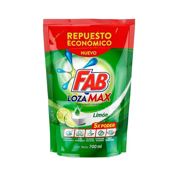 JABON LIQUIDO LOZA LIMON FAB*700ML