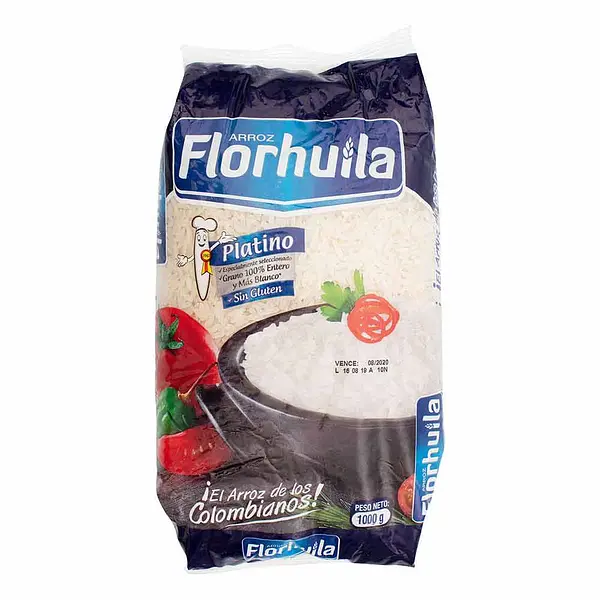 ARROZ BLANCO PLATINO FLORHUILA*1000G