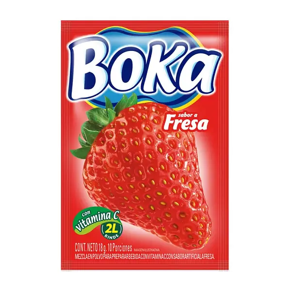 REFRESCO POLVO FRESA BOKA *18 GR