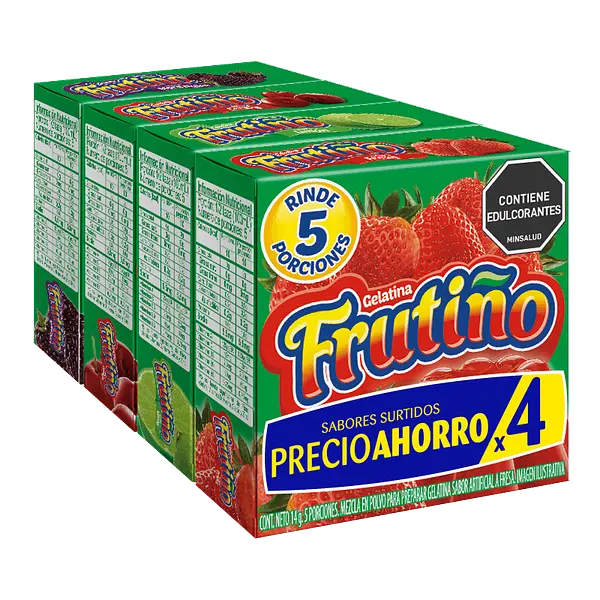 GELATINA FRUTIÑO SURTIDA*14G*3U