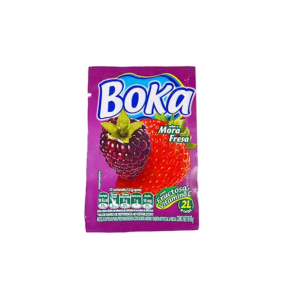 REFRESCO POLVO MORA/FRESA BOKA*18G